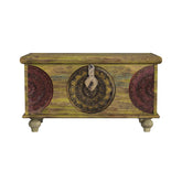 Hand Carved Solid Wood Coffee Table With Storage Chest B3